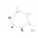 Коледна Детска Гривна 14К Жълто Злато с Коледни Емайлирани Играчки Bloom Jewellery